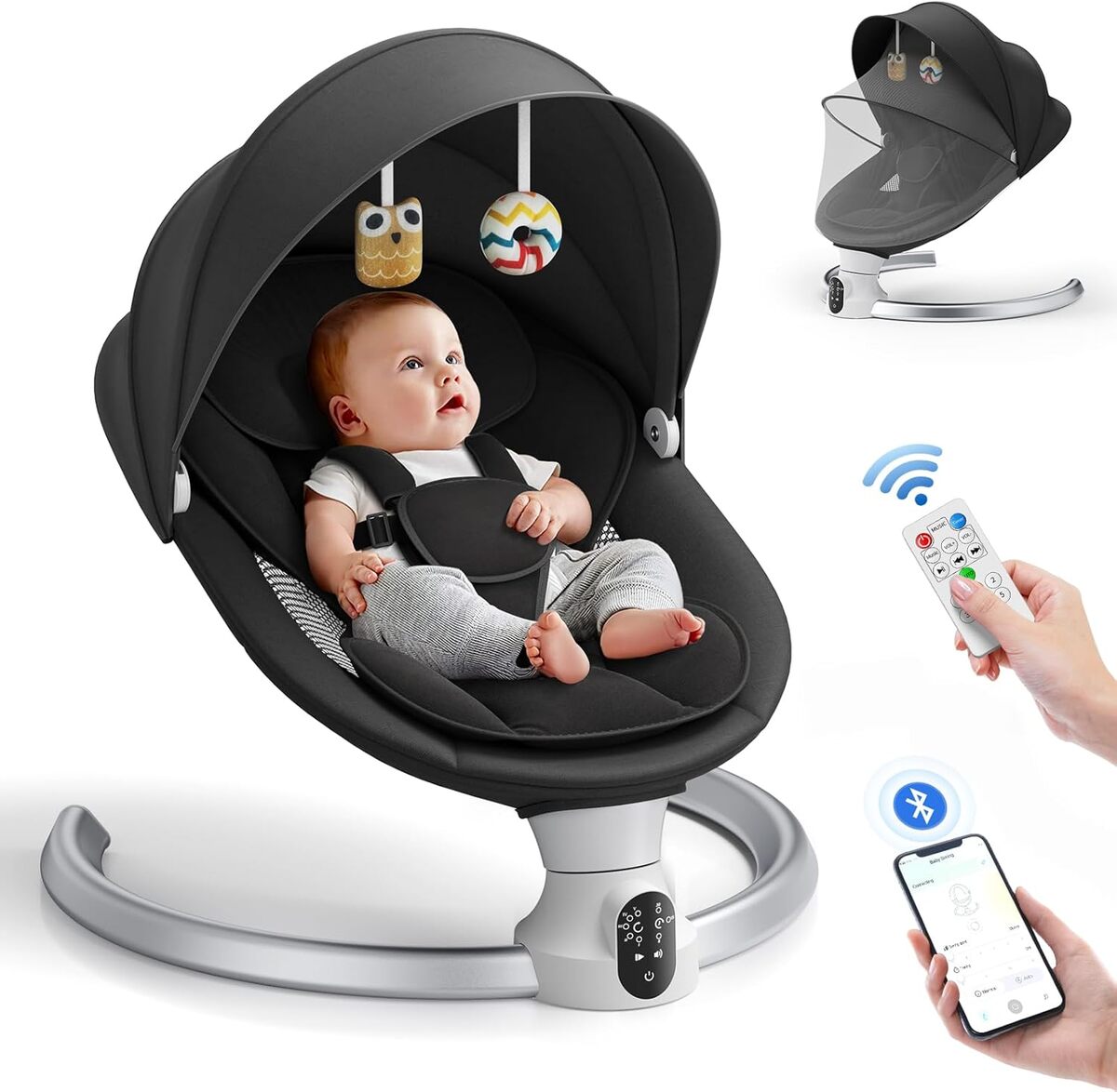 Test BlundiQue balancelle bébé électrique avec appli et télécommande
