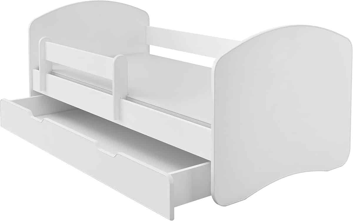 Test du lit ACMA enfant avec matelas et tiroir blancs