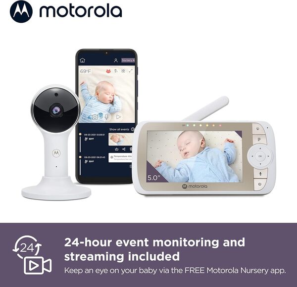 Motorola VM65X Connect - Moniteur vidéo pour bébé Halo avec Support pour lit d'enfant - Unité parentale 5