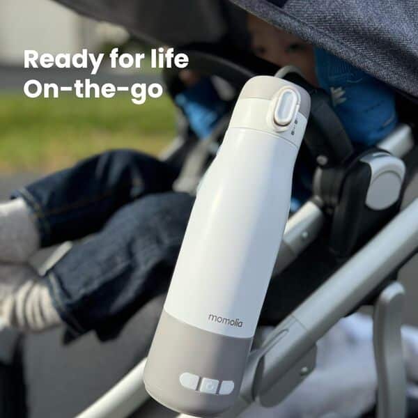 Chauffe-lait portable pour voyage, chauffe-biberon pour lait maternel et préparation, chauffe-lait en déplacement, grande capacité de 340,2 g, avec contrôle de température LED, sans fil pour