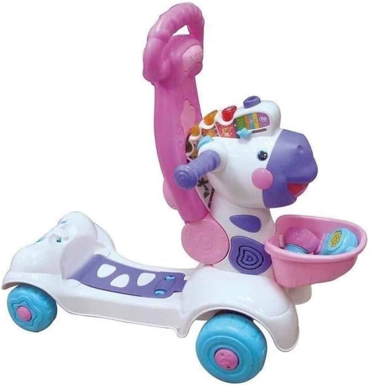 Test du zèbre rigolo VTech 112655 : trottinette rose version FR