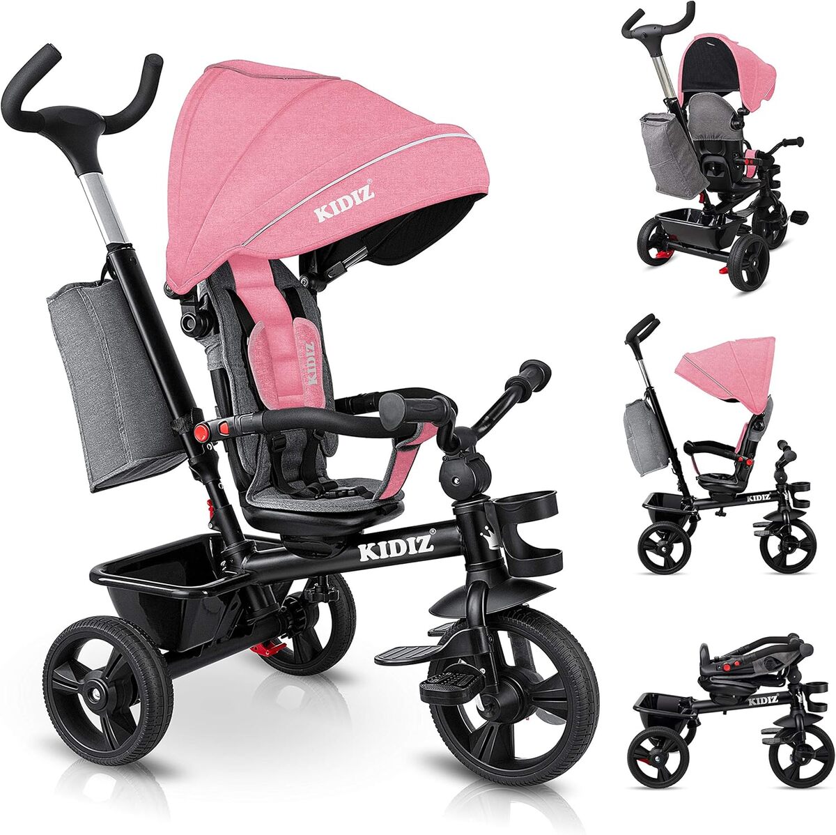 Tricycle 5 En 1 évolutif Pour Enfant 2-5 Ans - Avec Poignée Parentale, Pédales Amovibles, Roues D'entraînement