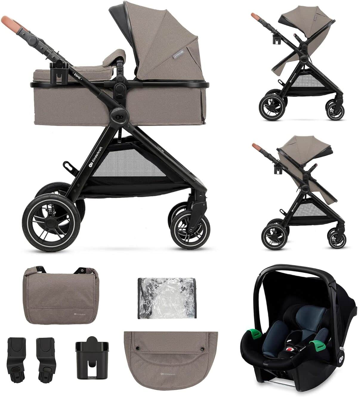 Test de la poussette Kinderkraft ESME 3 en 1 beige