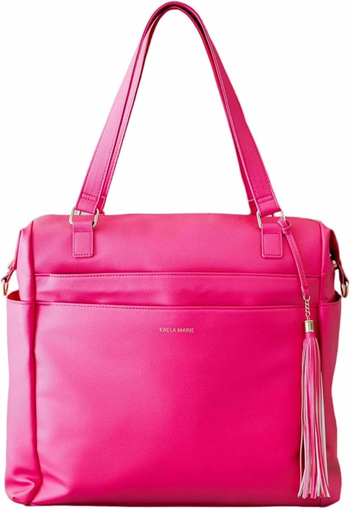 Test : sac à langer en cuir rose, pratique et élégant