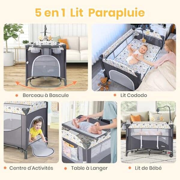 Découvrez notre avis sur le lit parapluie DREAMADE : un indispensable pour le confort et la sécurité de votre bébé en voyage. Praticité et facilité d’utilisation assurées.